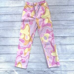 Peppermayo Psychedelic Retro 70s Style Straight Leg Pants - 100% Cotton – Size 4